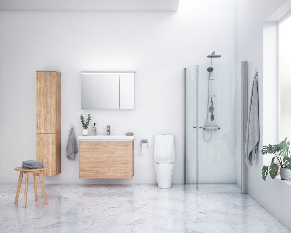 LED-peilikaappi Ido Glow Square tammi 90 cm