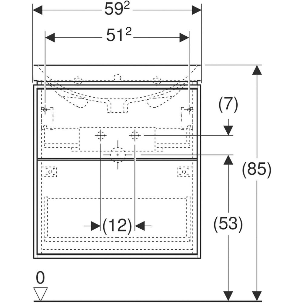 Allaskaappipaketti Ido Sense Art Compact valkoinen 60 x 42,2 cm