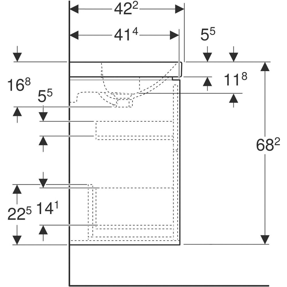 Allaskaappipaketti Ido Sense Art Compact valkoinen 60 x 42,2 cm