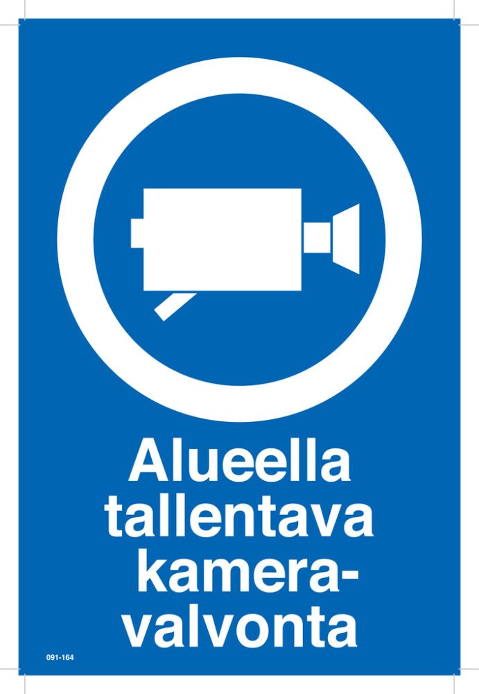 Huomiokyltti Alueella tallentava kameravalvonta