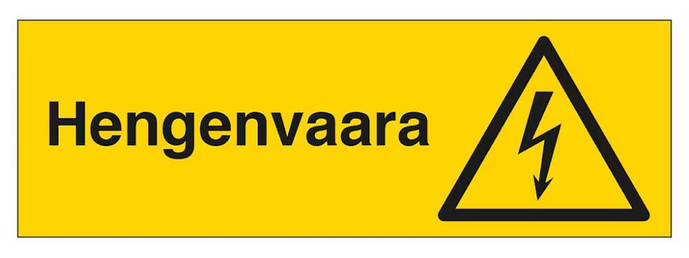 Huomiokyltti Hengenvaara 200 x 80 mm