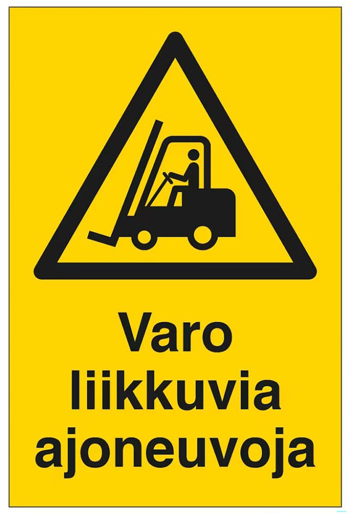 Huomiokyltti Varo liikkuvia ajoneuvoja 200 x 300 mm