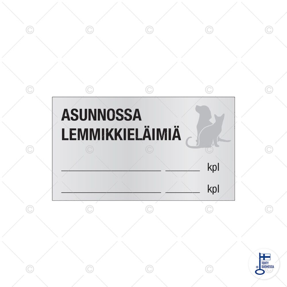Tarra asunnossa lemmikkieläimiä 70 x 40 mm