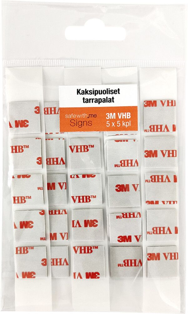 Kilpikiinnike 2-puolinen 5 x 5 kpl