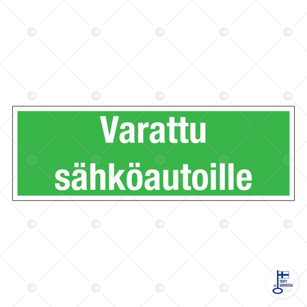 Kyltti varattu sähköautoille 300 x 100 mm