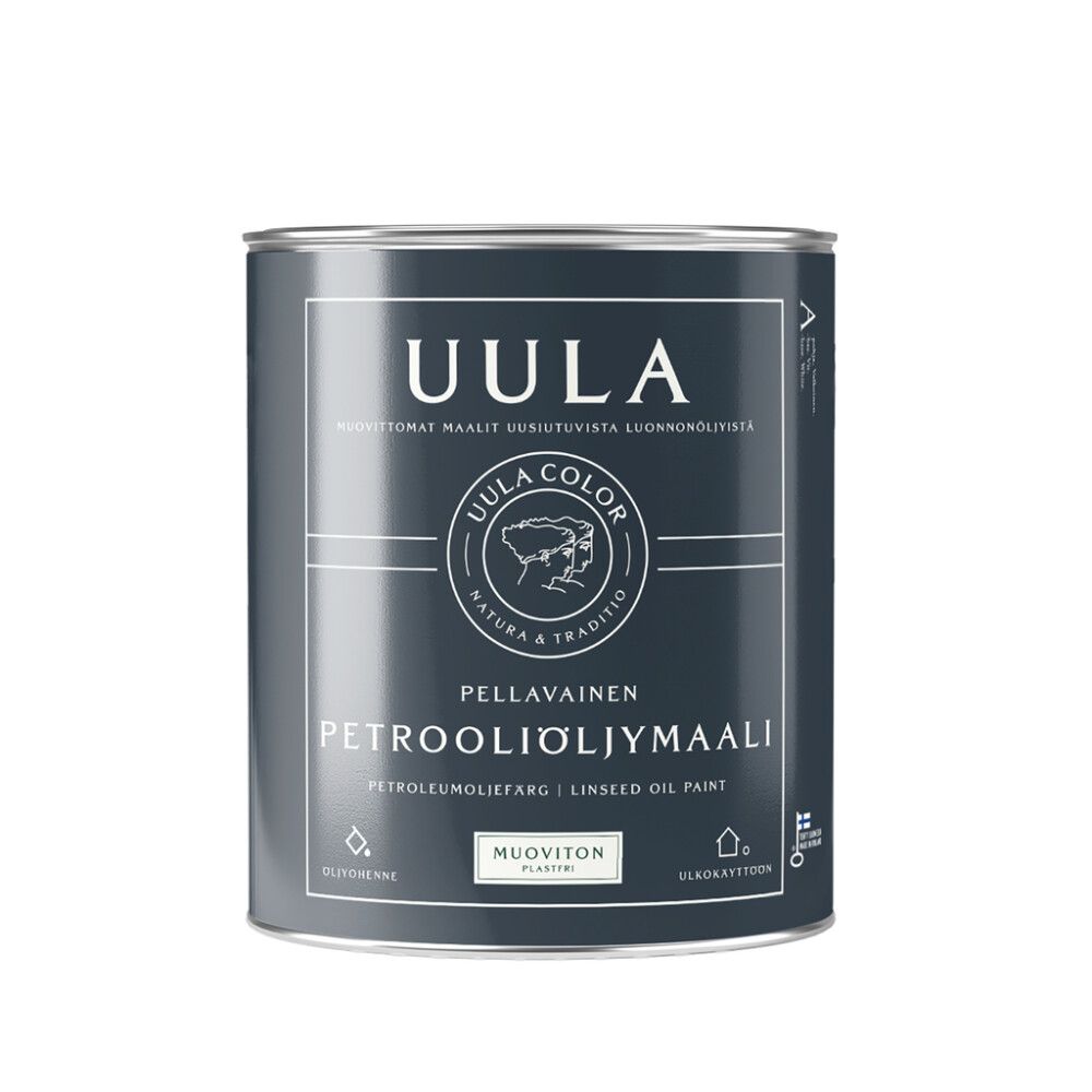 Petrooliöljymaali Uula 0,9 l Puolihimmeä Valkoinen