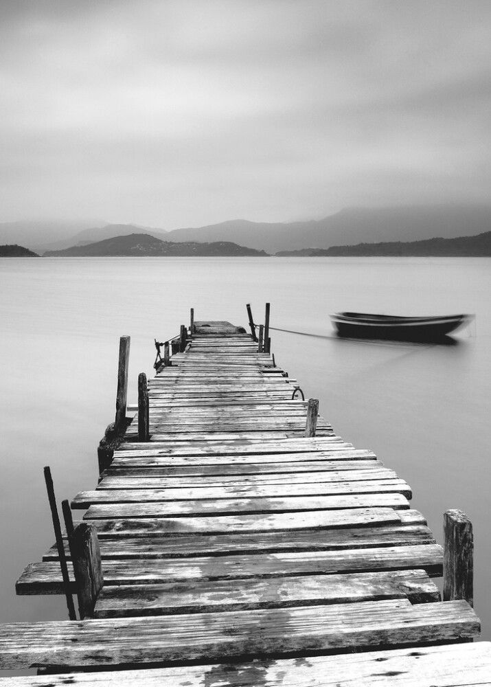 Juliste Pier And Boat 50 x 70 cm