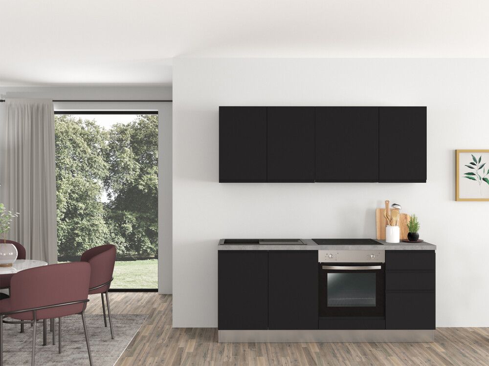 Keittiökokonaisuus Marinelli Nero mattamusta 1,95 m, esikoottu