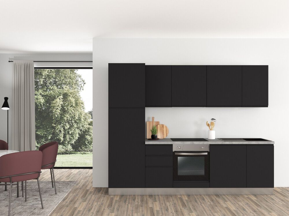 Keittiökokonaisuus Marinelli Nero mattamusta 2,70 m, esikoottu