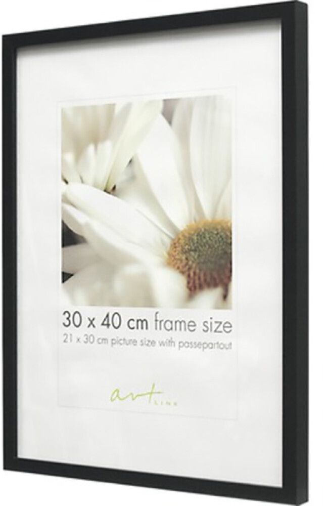 Valokuvakehys Leila Musta/Valkoinen/Tammi 30 x 40 cm Musta