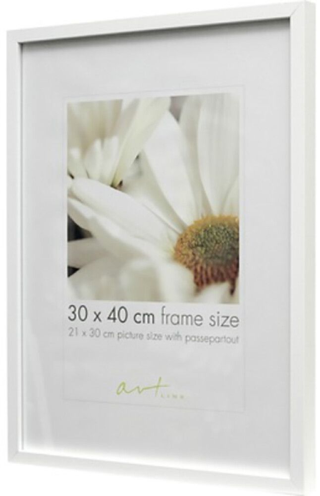 Valokuvakehys Leila Musta/Valkoinen/Tammi 30 x 40 cm Valkoinen
