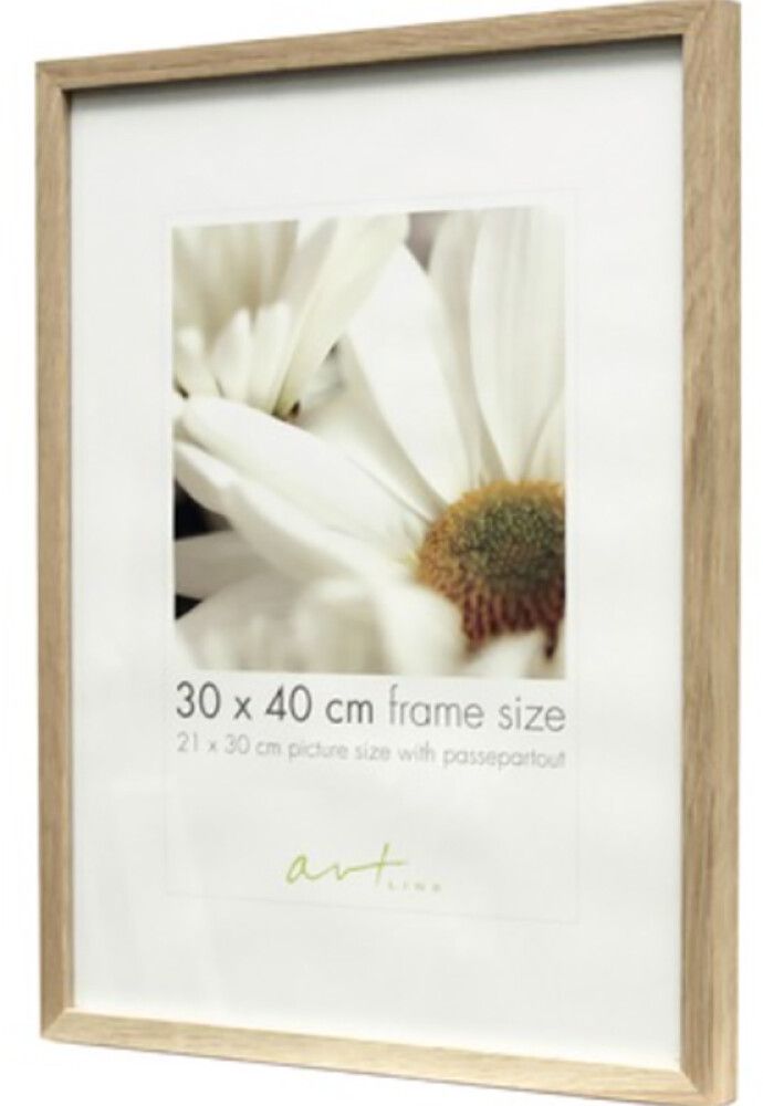 Valokuvakehys Leila Musta/Valkoinen/Tammi 30 x 40 cm Tammi