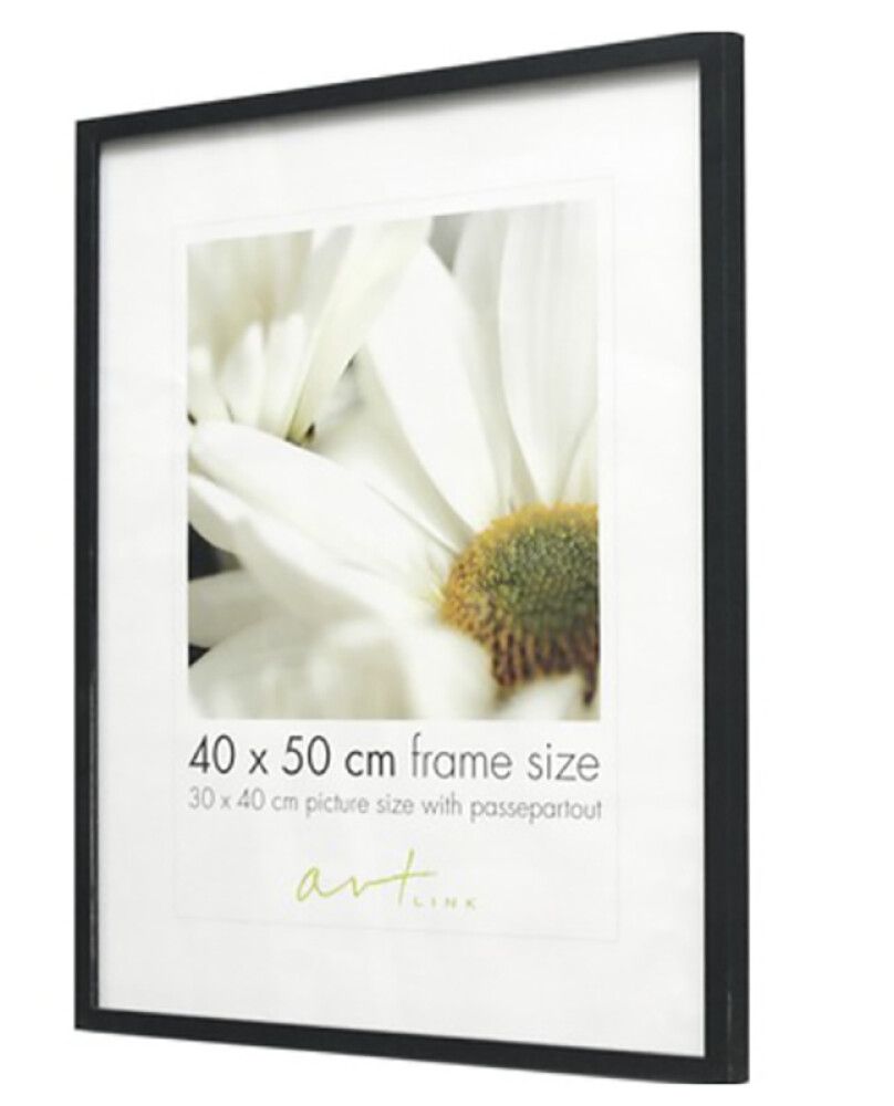 Valokuvakehys Leila Musta/Valkoinen/Tammi 40 x 50 cm Musta