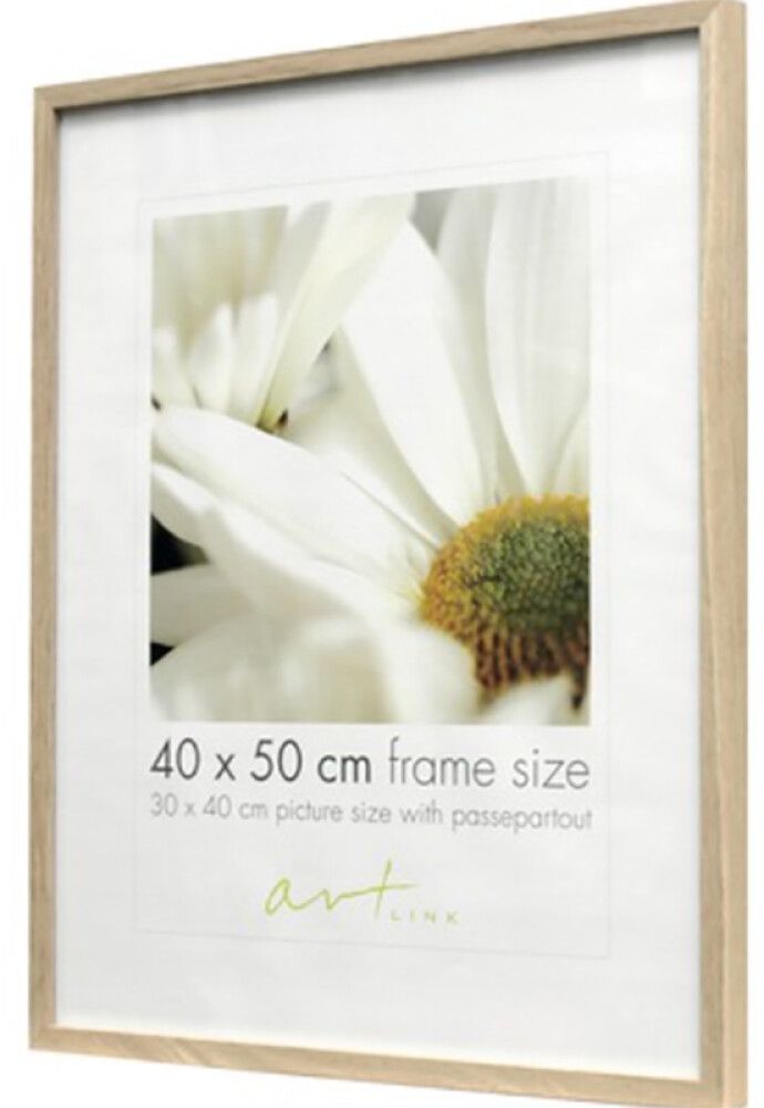 Valokuvakehys Leila Musta/Valkoinen/Tammi 40 x 50 cm Tammi