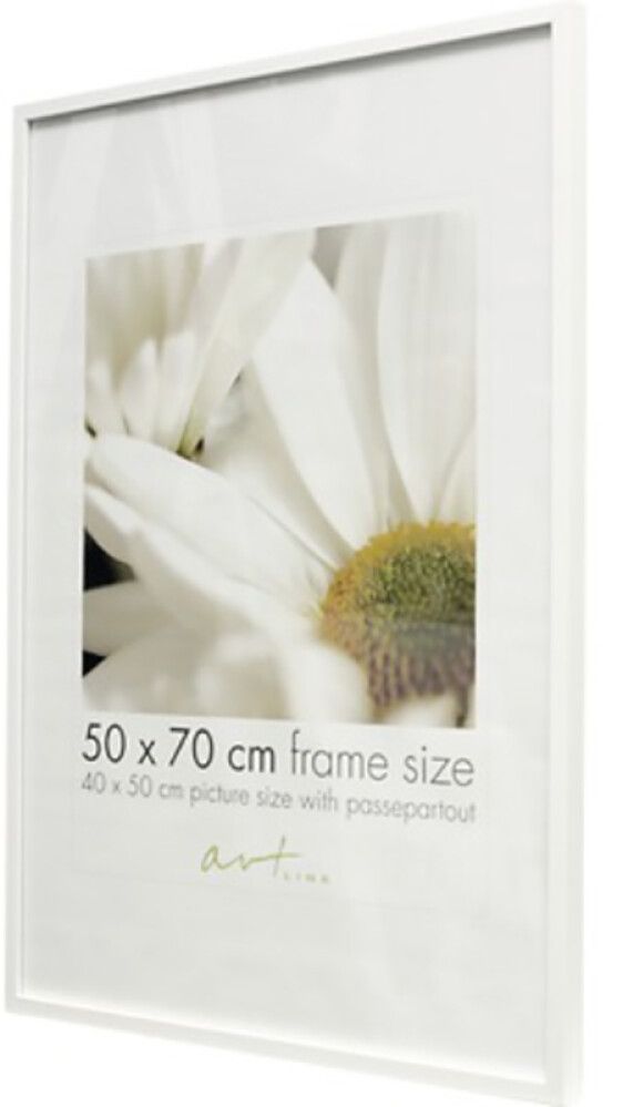 Valokuvakehys Leila Musta/Valkoinen/Tammi 50 x 70 cm Valkoinen