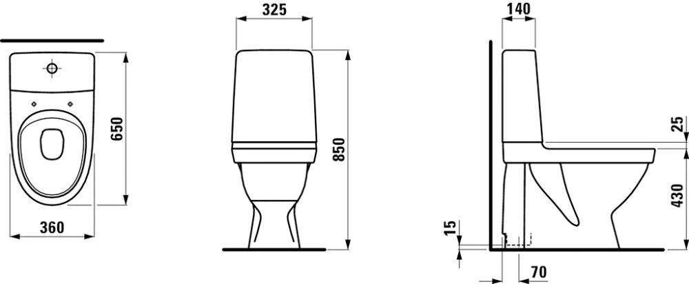 WC-istuin Laufen Kompas piilotettu S-lukko