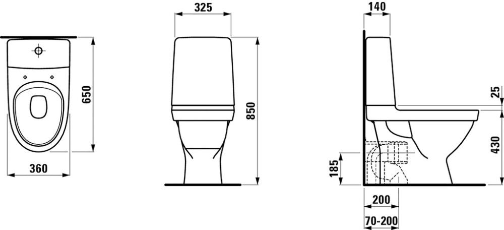 WC-istuin Laufen Kompas piilotettu P-lukko
