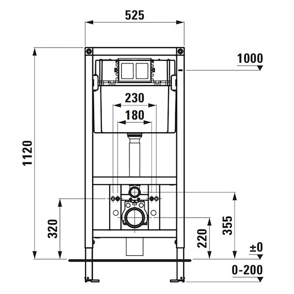 Seinä-WC asennusteline Laufen Lis 112 x 52,5 x 20,5 cm