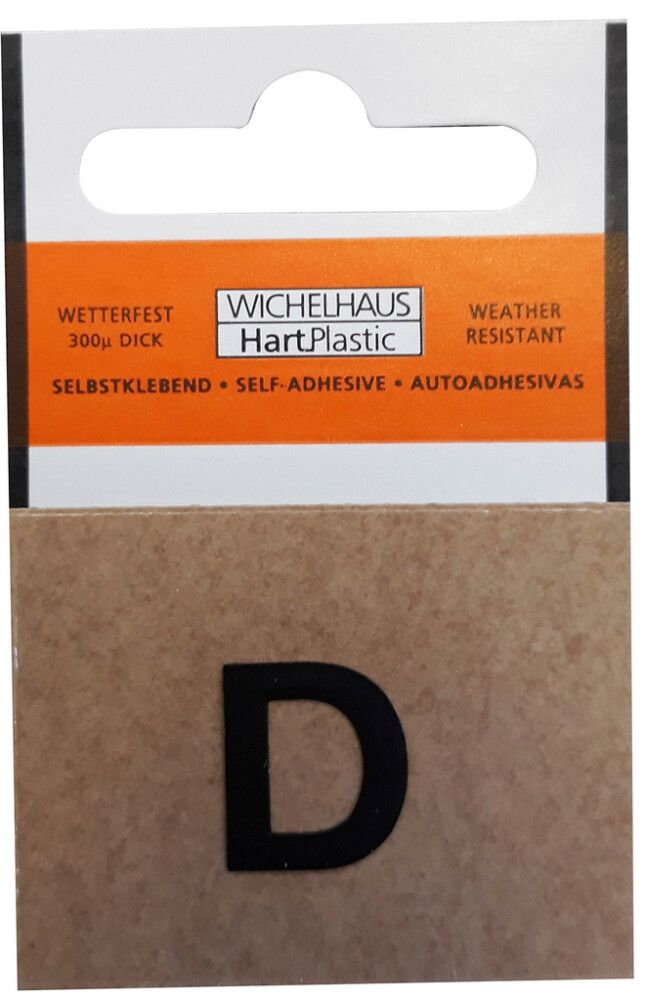 Kirjain Wichelhaus HartPlastic Musta 15 mm D