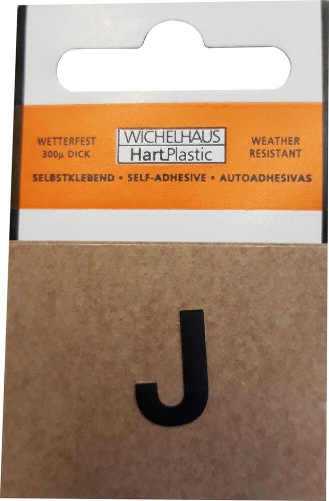 Kirjain Wichelhaus HartPlastic Musta 15 mm J