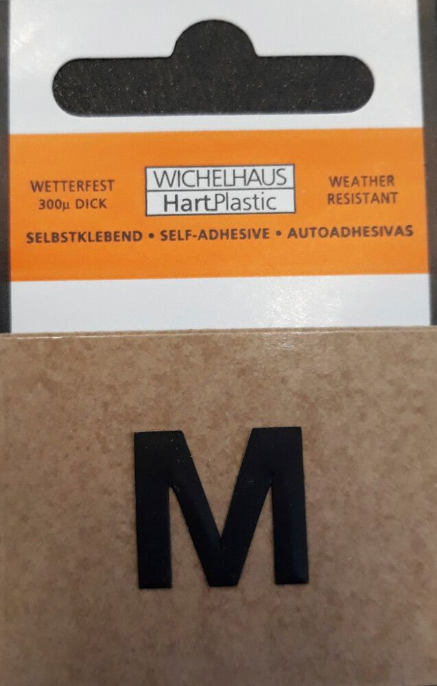 Kirjain Wichelhaus HartPlastic Musta 15 mm M