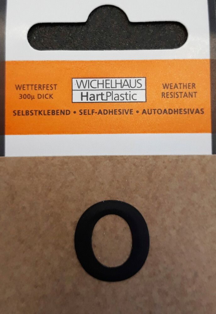 Kirjain Wichelhaus HartPlastic Musta 15 mm O