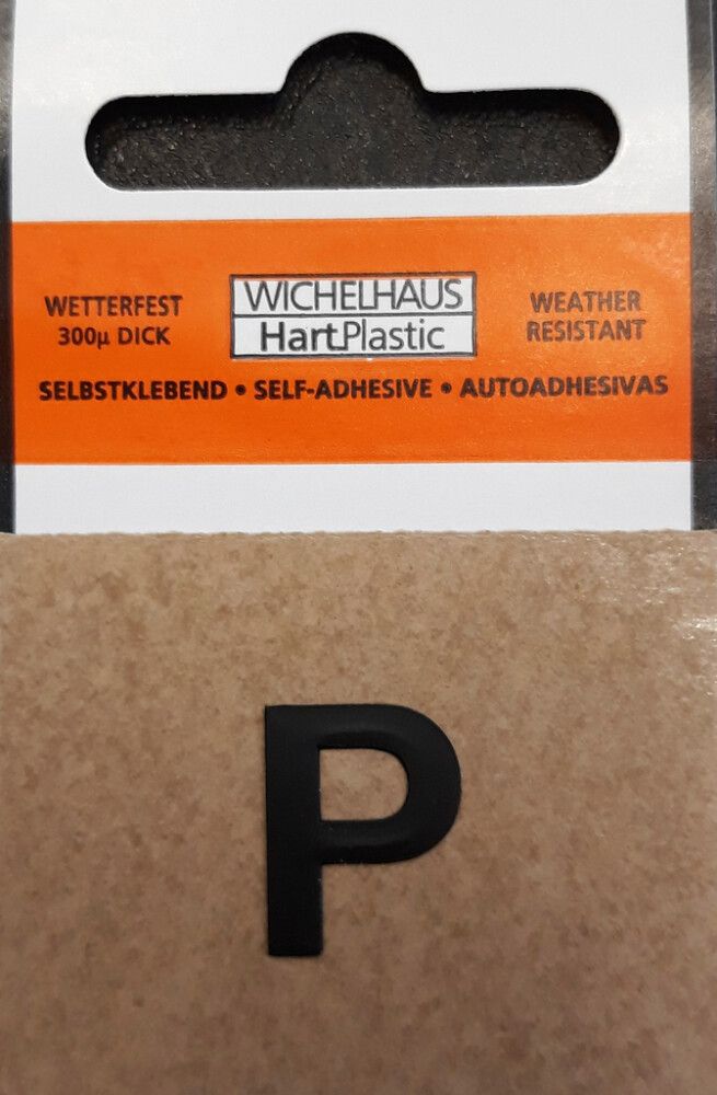 Kirjain Wichelhaus HartPlastic Musta 15 mm P