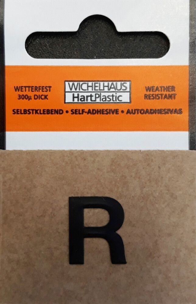 Kirjain Wichelhaus HartPlastic Musta 15 mm R