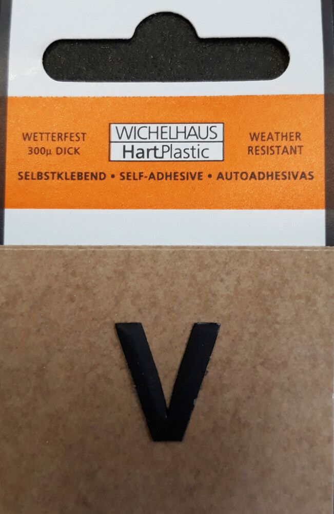 Kirjain Wichelhaus HartPlastic Musta 15 mm V