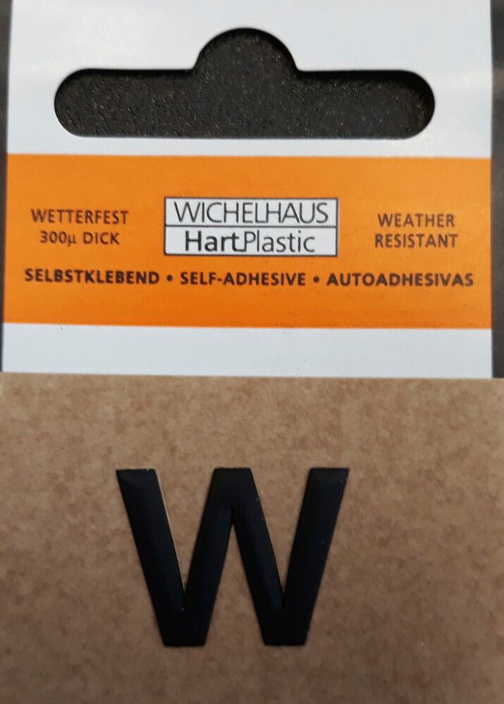 Kirjain Wichelhaus HartPlastic Musta 15 mm W