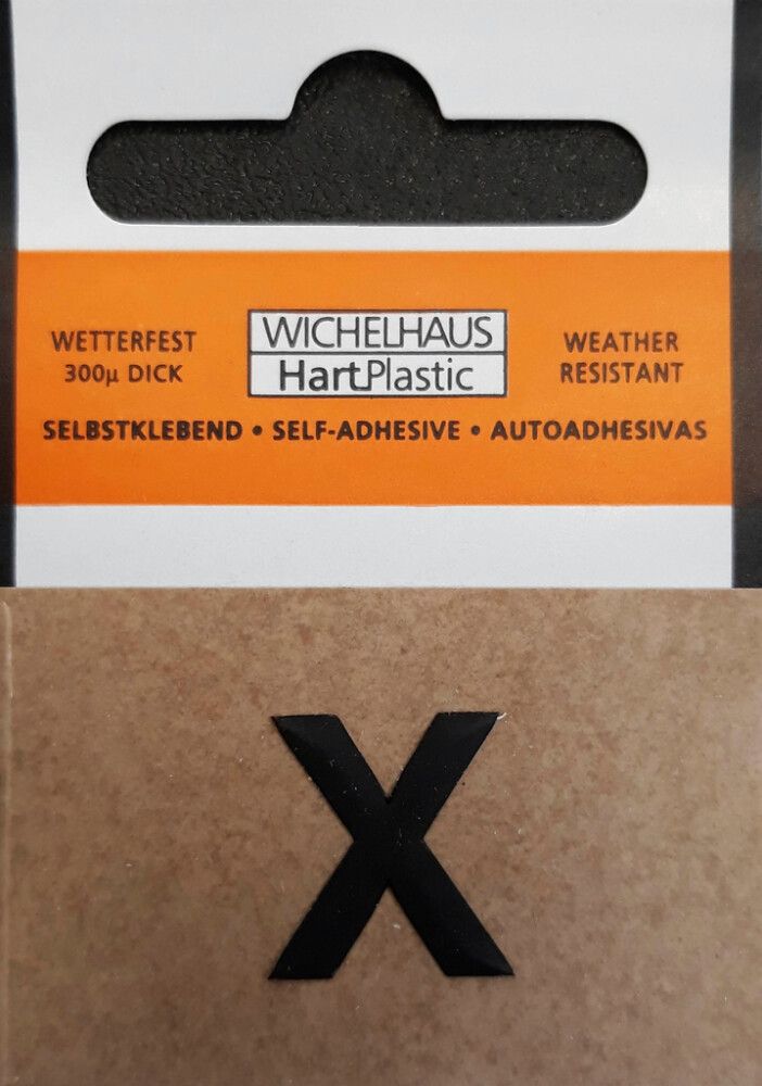 Kirjain Wichelhaus HartPlastic Musta 15 mm X