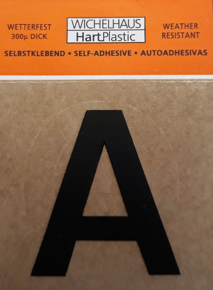 Kirjain Wichelhaus HartPlastic Musta 30 mm A
