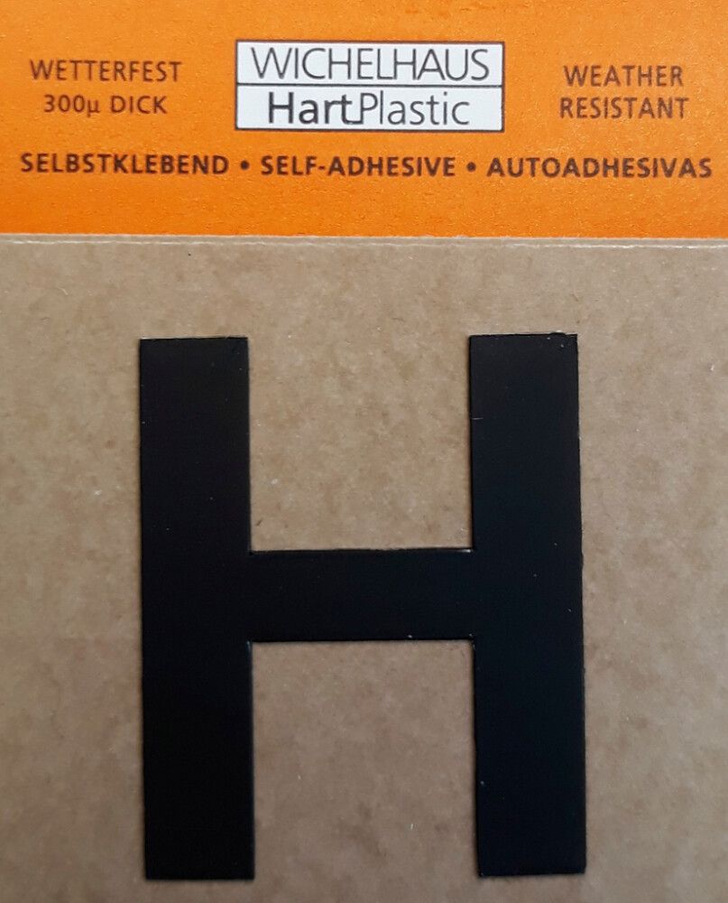 Kirjain Wichelhaus HartPlastic Musta 30 mm H