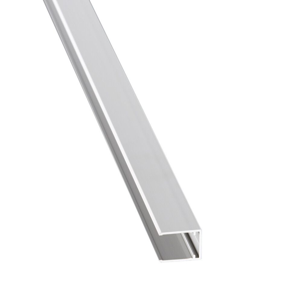 U-lista Gutta alumiini hopea-anodisoitu 16 mm kennolevylle