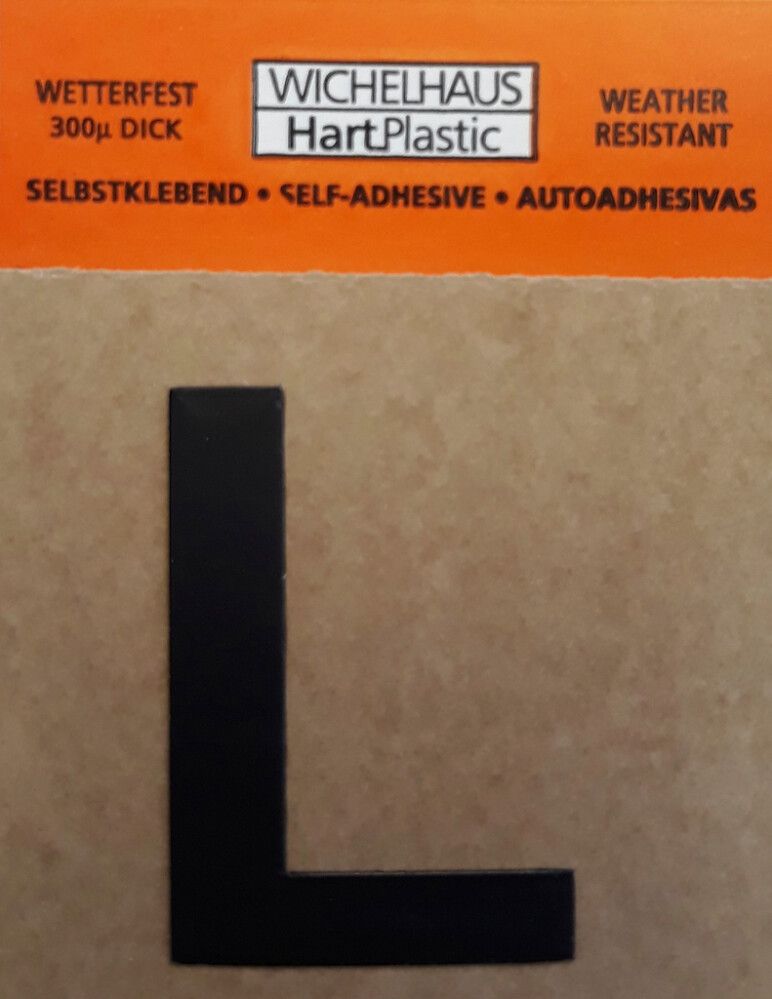 Kirjain Wichelhaus HartPlastic Musta 30 mm L