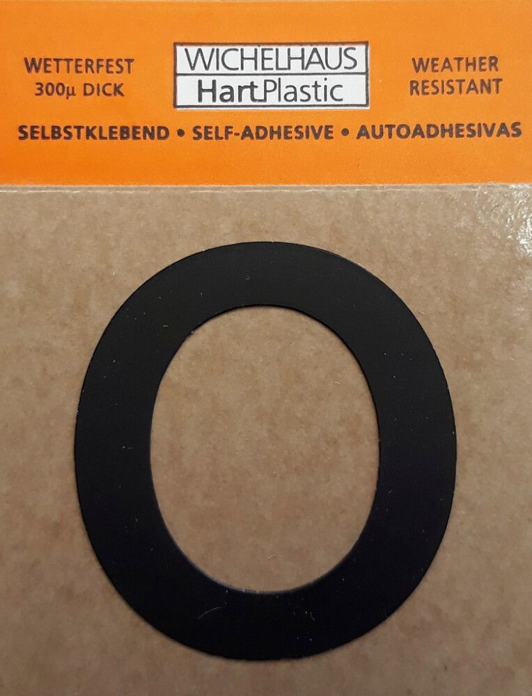 Kirjain Wichelhaus HartPlastic Musta 30 mm O