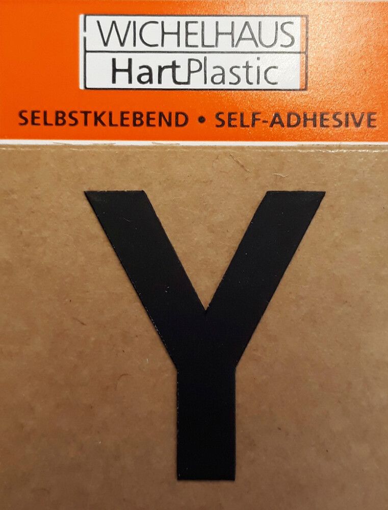 Kirjain Wichelhaus HartPlastic Musta 30 mm Y