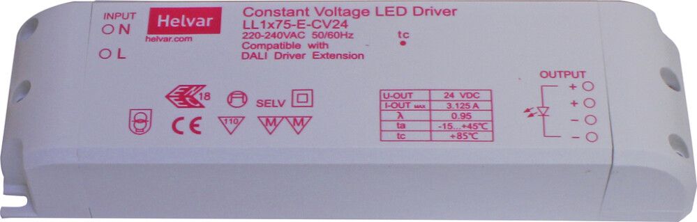 LED-tasajännitelähde Cariitti Huuhto 75 W/24 V