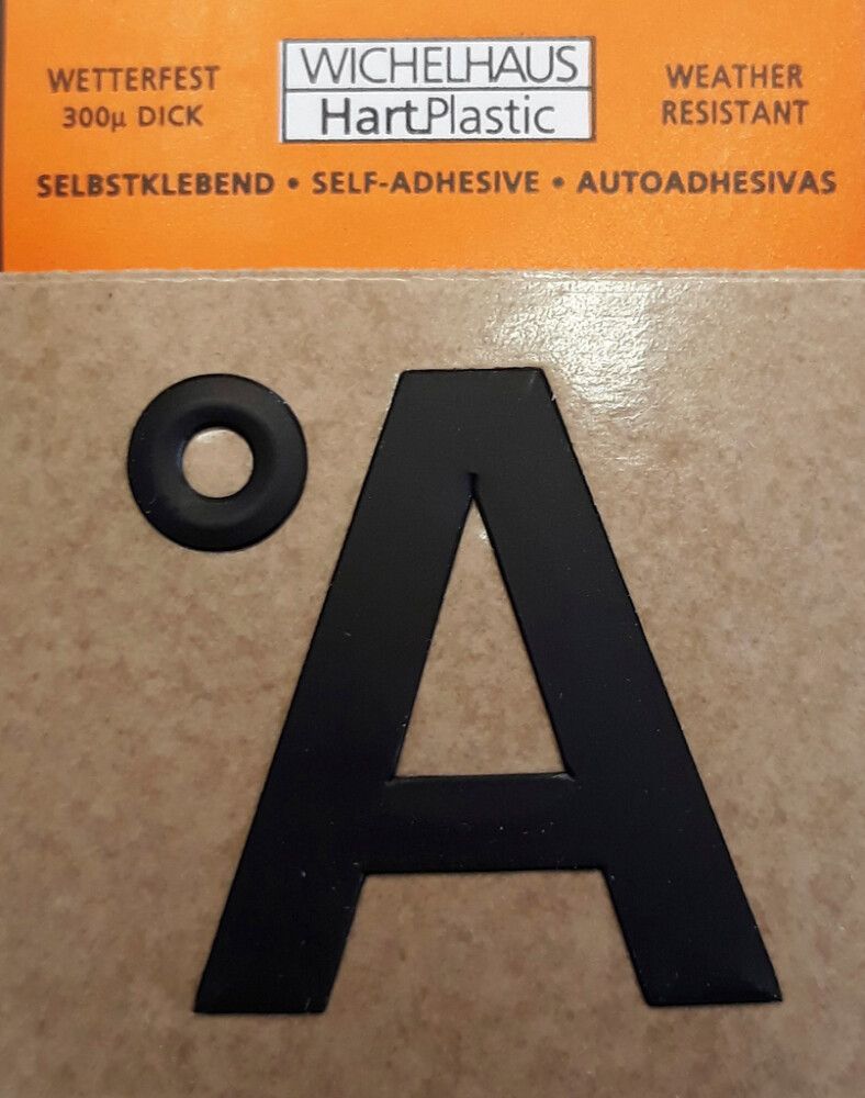 Kirjain Wichelhaus HartPlastic Musta 30 mm Å