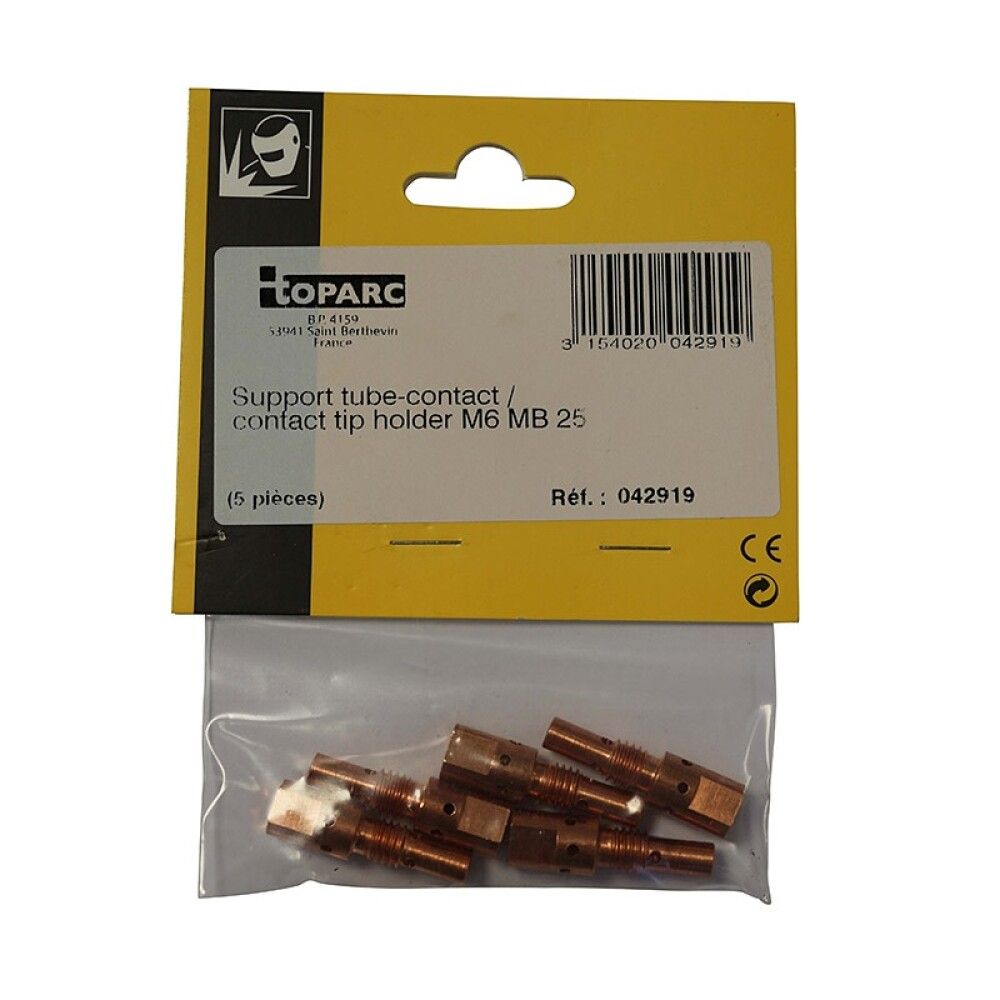 Kosketusputken pidin Toparc M6 MB 25 250 A 5 kpl