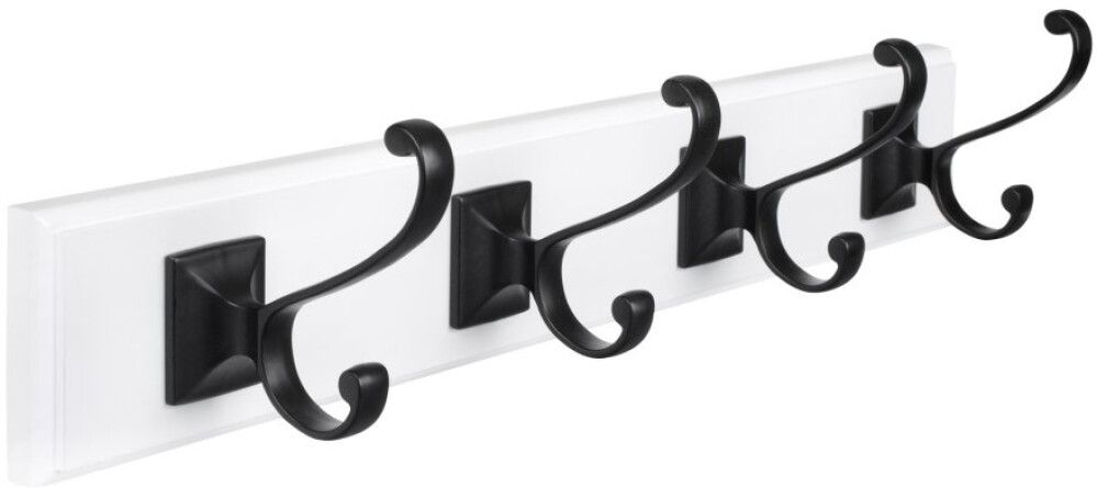 Seinänaulakko Walteco Musta/valkoinen 4 koukkua