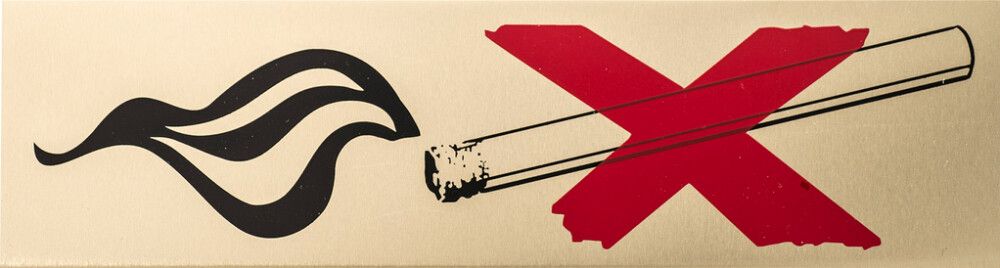 Alumiinikilpi Metl-Stik Tupakointi kielletty 4,5 x 16,5 cm