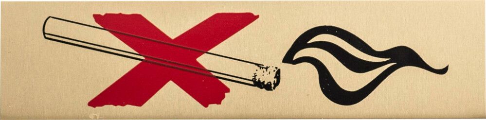 Alumiinikilpi Metl-Stik Tupakointi kielletty 2 x 8 cm