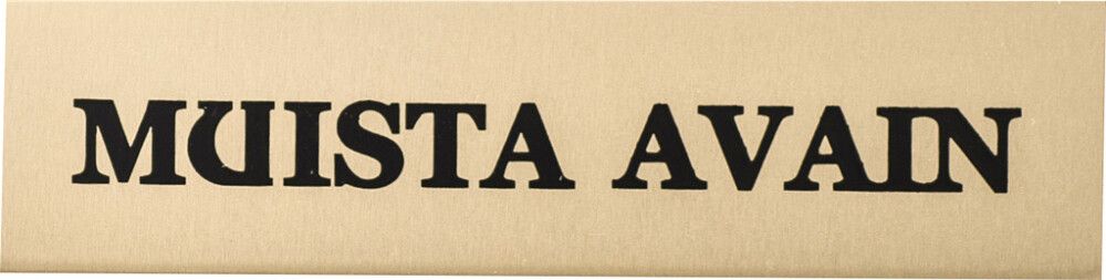 Alumiinikilpi Metl-Stik Muista avain 2 x 8 cm