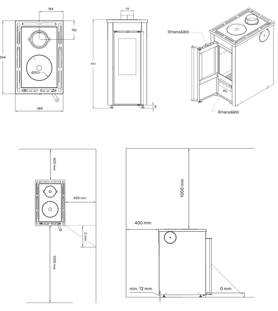 Takkakamiina Narvi musta