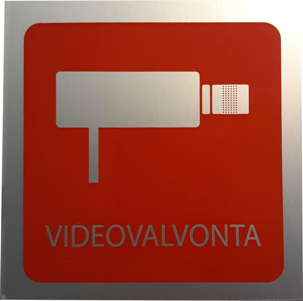 Alumiinikilpi Metl-Stik Videovalvonta 9 x 9 cm