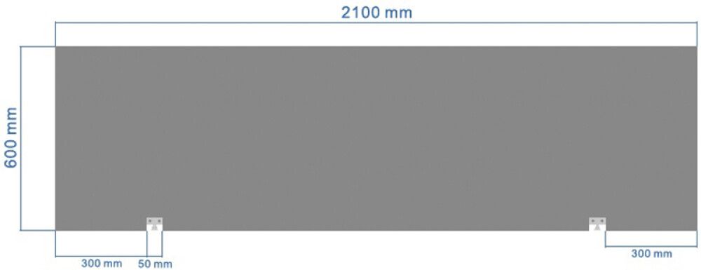 Kylpyammeen sivupaneeli Tycroc BCS30 30 x 600 x 2100 mm