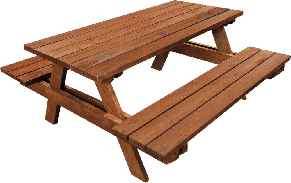 Piknikpöytä 75 x 170 x 170 cm luonnonruskea