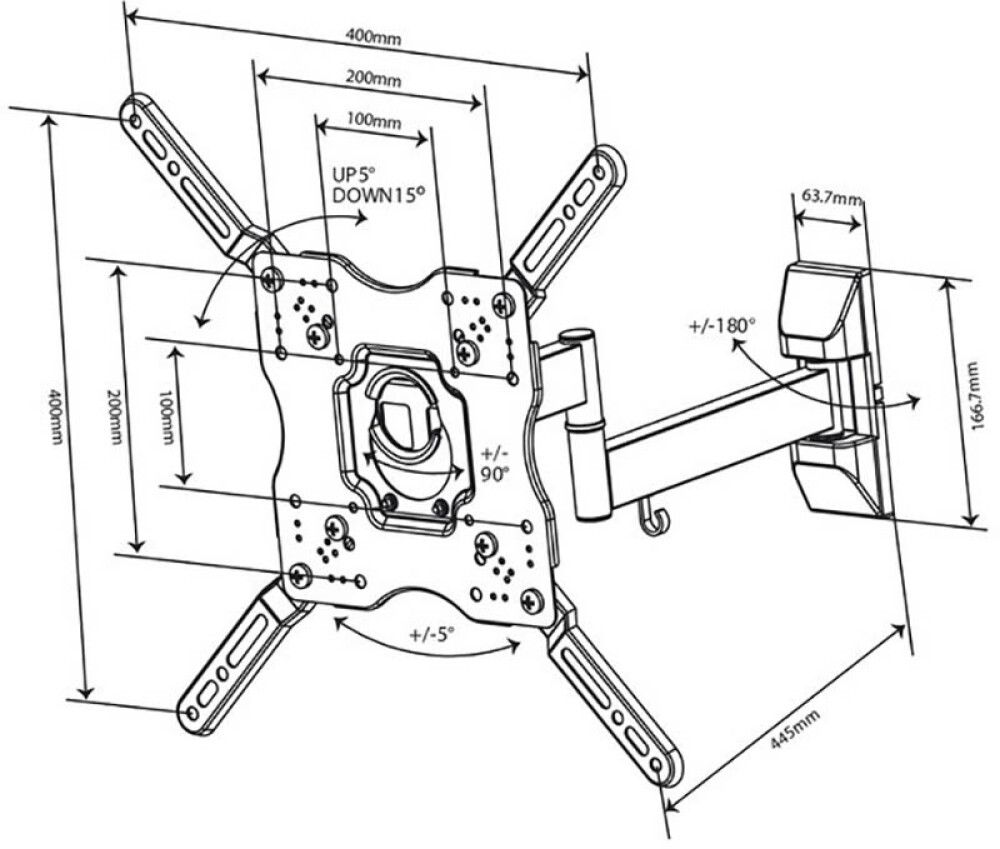 TV-Seinäteline 2 nivelellä