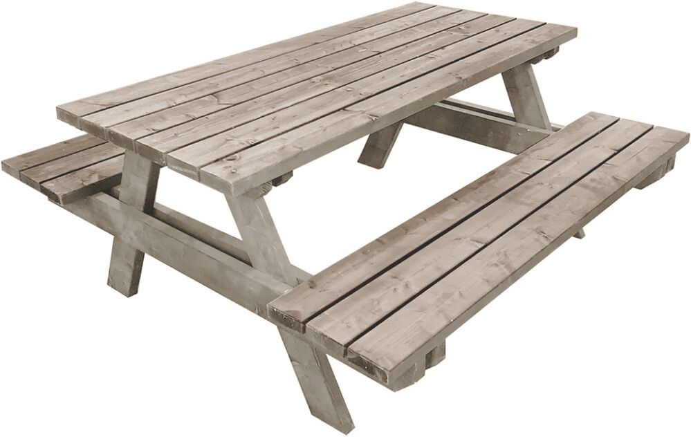 Piknik penkki 76 x 170 x 170 cm vaaleanharmaa